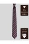 Navy Blue Striped Brown Silk Tie – 7.5 cm Wide - 4