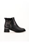 Women's Black Side Zipper Thick Heeled Ankle Boots - 4