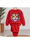 Team Sweatshirt Knitted Tiger Printed Girls Boys Crew Neck