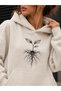 Women's Oversize Hooded Sweatshirt Plant Root Graphic Printed Long Sleeve with Kangaroo Pocket - 5