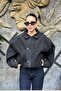 Snap Detailed Zippered Bomber Jacket Sun568 - 7