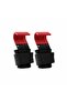 2-Piece Weight Lifting Hook with Wrist Support Power Training Fitness Strap Red - 7