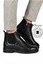 Dzr Oregon 100% Genuine Leather Black Men's Zippered Chelsea Model Luxury Casual Boots Shoes