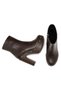 Brown Wood Look Platform Thick Heeled Platform Boots with Staple Detail - 5