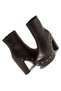 Brown Wood Look Platform Thick Heeled Platform Boots with Staple Detail - 4