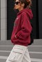 Women's Oversize Hooded Sweatshirt Plant Root Graphic Printed Long Sleeve with Kangaroo Pocket - 3