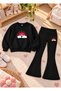 Girl's Crew Neck Sweatshirt and Spanish Leggings Set, 2-Piece Printed Set