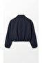 Zippered Lined Stand Collar Crop Jacket - 8