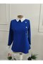 Women's Long Sleeve Collared Buttoned Imported Crepe Blouse - 3