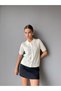 Lace Detailed Polo Collar Short Sleeve Knitwear Cardigan Aw26Hi0046 - 2