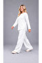 Alt Üst Sucuba White Long Sleeve Tunic, No-Show Pants, Elastic Waist, Pocketed Set - 3