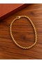 Stainless steel bracelet with gold-tone finish - smooth bangle - 19cm (7.5 inches) - 2mm width