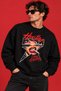 Unisex Oversize Printed Sweatshirt Hustle Stay Grinding Graphic Design Streetwear Black