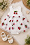 Baby Girl Cherry Patterned Tulle-Trimmed Dress