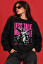 Unisex Oversize Printed Sweatshirt Less Talk More Style Angel Sculpture Graphic Design Streetwear Black - 2
