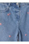 Embroidered girl's jean pants - 3