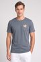 Men Crew Neck Short Sleeve Graphic Print T-Shirt, Stone Grey