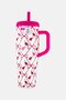 Insulated Floral Print Stainless Steel Tumbler With Side Handle 1180ml, Multicolor