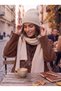 Women's Winter Mohair Wool 2-Piece Scarf and Beanie Set Thick Ribbed Knitwear Winter Set - 4
