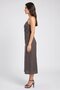 Women Solid Midi Dress, Grey - 3