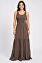 Women Textured Maxi Dress, Brown