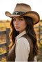Unisex Internally Adjustable Hard Straw Design Cowboy Hat - 5