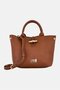 Women Hardware Logo Satchels Bag, Brown