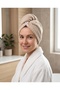 100 Cotton Towel Hair Cap |   Highly Absorbent Soft Hair Drying Towel |   Transparent Buttoned Hair Cap - 4