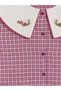 Baby collar plaid girl child gabardine dress - 5
