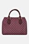 Women Brand Logo Satchels Bag With Wallet, Burgundy - 3
