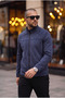 Basic Slim Fit Seasonal Stand Collar Suede Jacket
