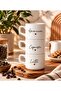 Aşkan'A 3-Piece Premium Ceramic Coffee Cup Set, 200 Ml, Espresso Latte Americano Written Mug Cup Set - 2