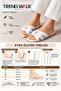 Women's White Cross-Strapped Stone Detailed Stylish Daily Slippers - 4