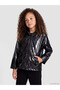 Girl's hooded raincoat with glossy finish