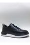 Genuine Leather Black Lace-Up White Thick Sole Men's Shoes - 2