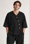 Men's Muslin Home Wear Black Pajama Set S-10Xl - 3