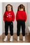 Crew Neck Sweatshirt Tracksuit Set for Girls, 2-Piece Printed Top and Bottom Set