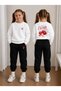 Crew Neck Sweatshirt Tracksuit Set for Girls, 2-Piece Printed Top and Bottom Set