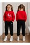 Crew Neck Sweatshirt Tracksuit Set for Girls, 2-Piece Printed Top and Bottom Set