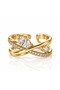Elegant Zircon Row Double Stone Model Vip Ring - 2