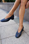 Niki Women's Navy Blue Genuine Leather Heelled Shoes - 6