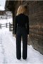 Black Palazzo Jeans - High Waist, Soft Lycra, Stretchy, Wide Leg Women's Jeans with Very Strong Seams - 3