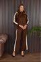Women's Zippered Stripe Detailed Double Knitwear Set - 2