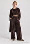 3-Piece Velvet Textured Knitted Top and Bottom Set Lby0093 Aci Brown