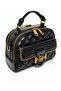 Black Quilted Embroidered Double Compartment Women's Hand and Shoulder Bag