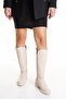 Women's Ten Trok Detailed Boots - Below the Knee Boots with Belt Detail and Flexible Elastic on the Leg - 4
