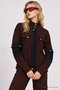 Denim Garnished Ribbed Knitted Premium Selection Suit Lby0094 Brown - 3