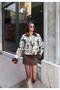 Lal Floral Fur Collar Bomber Women's Jacket - 3