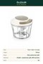 Drawstring Hand Chopper Gray 700 ml Manual Chopper with Triple Steel Blades Onion Garlic Chopper - 4