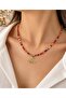 Agate infinity knot gold necklace